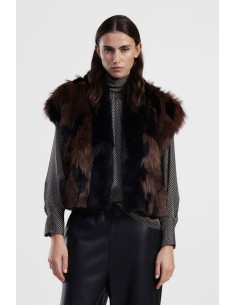 Eco-pelo Sem Mangas Efeito Animal Comprido Regular Dixie