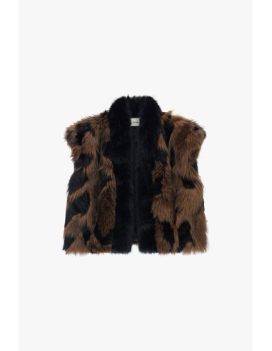 Eco-pelo Sem Mangas Efeito Animal Longo Regular Dixie