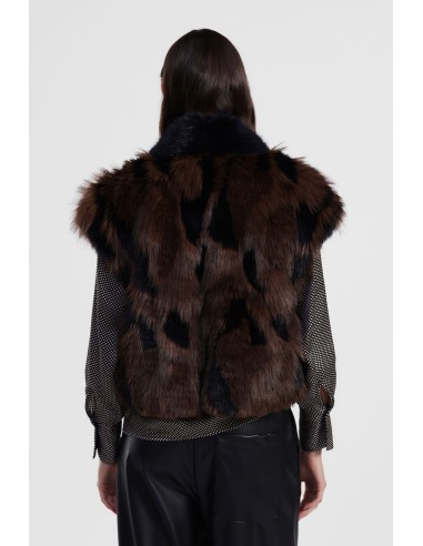 Eco-pelo Sem Mangas Efeito Animal Longo Regular Dixie