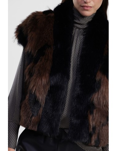 Eco-pelo Sem Mangas Efeito Animal Longo Regular Dixie