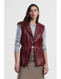 Colete comprido com cinto e costas largas Dixie