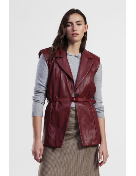 Colete comprido com cinto e costas largas Dixie