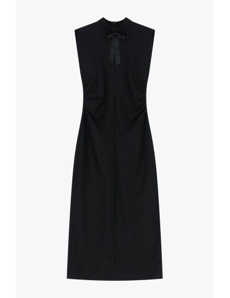 Vestido midi sem mangas com laço Dixie