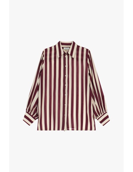 Camisa às riscas verticais com mangas largas Dixie