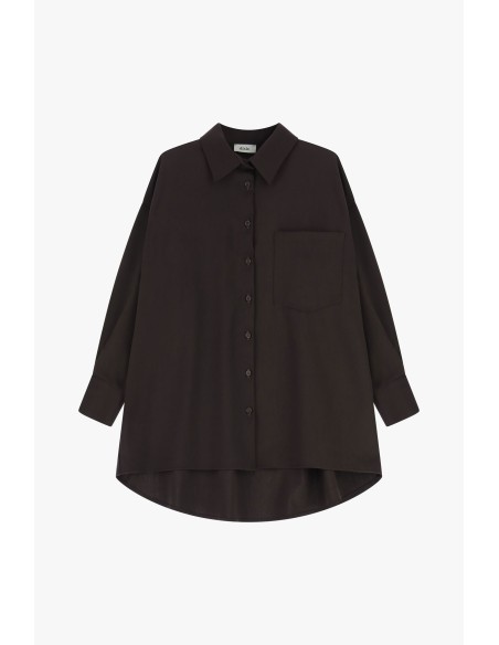 Camisa oversize com bolso à frente e botões Dixie