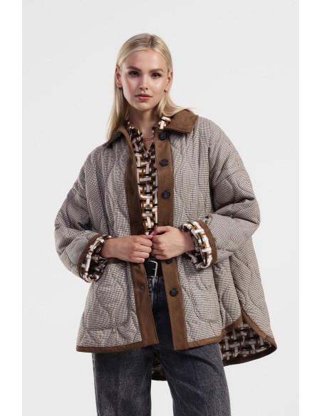 Casaco acolchoado com estampado e botões Dixie