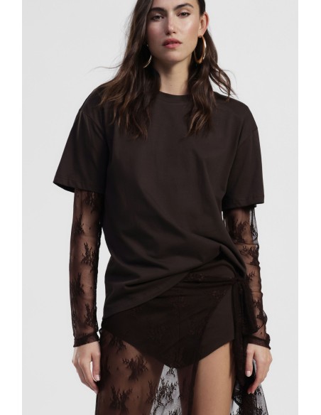 Saia comprida de renda com nó à frente Dixie