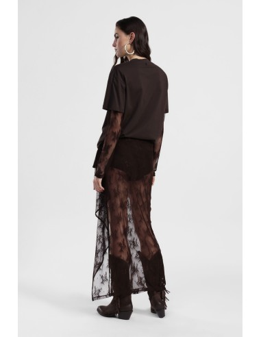 Saia comprida de renda com nó à frente Dixie