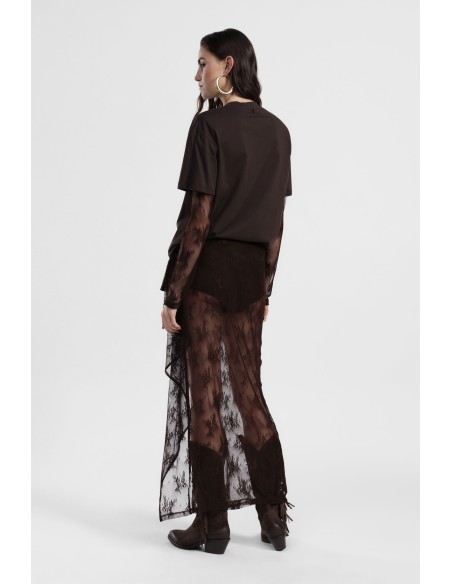 Saia comprida de renda com nó à frente Dixie