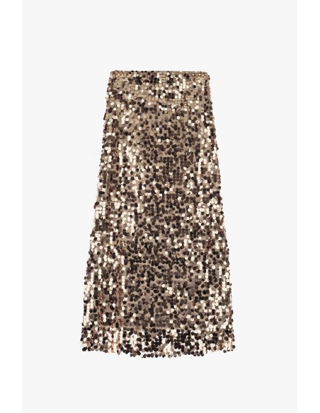Saia midi Dixie com lantejoulas aplicadas