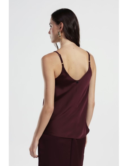 Top Dixie com decote em V e alças finas