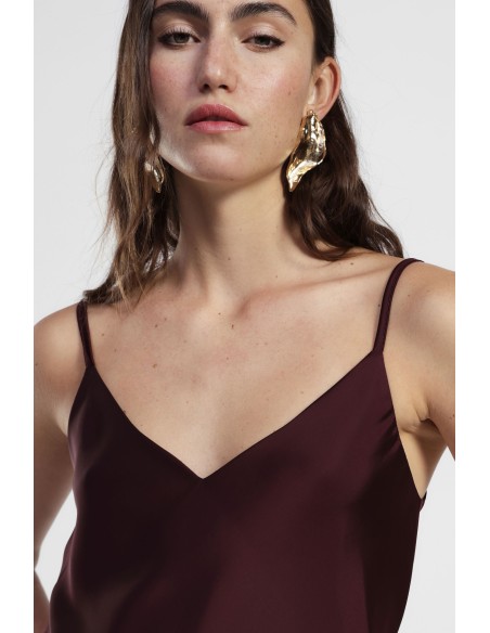 Top Dixie com decote em V e alças finas