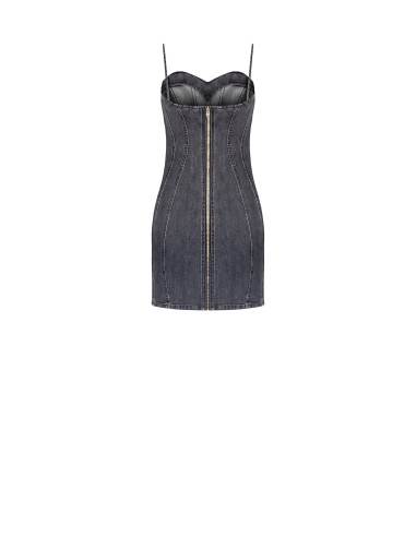 Rinascimento Vestido curto de bainha em ganga com cobertura de strass