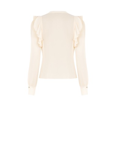 Camisa em georgette semitransparente com corrente e berloques Rinascimento