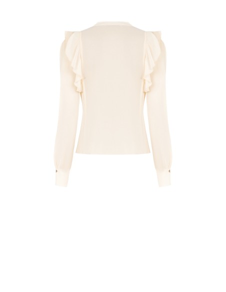 Camisa em georgette semitransparente com corrente e berloques Rinascimento