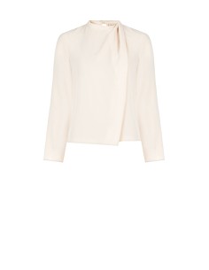 Blusa drapeada de cetim larga e fluida Rinascimento