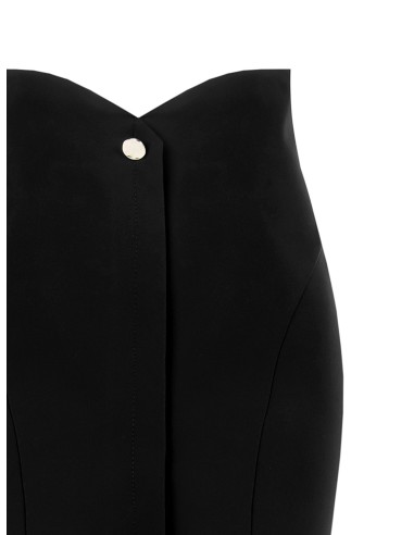 Saia lápis em tecido técnico com fenda frontal Rinascimento