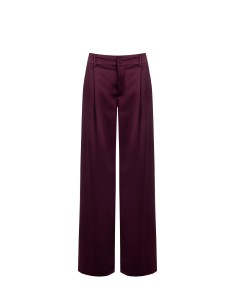 Calças de cetim Palace com bolsos e pregas Rinascimento