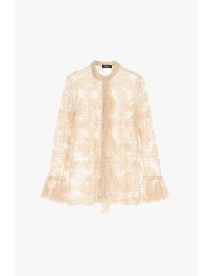 Camisa de renda com gola coreana e mangas compridas Dixie 2