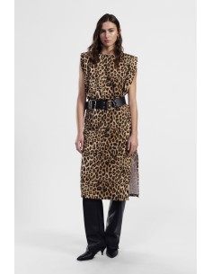 Vestido Midi Dixie sem mangas com estampado animal