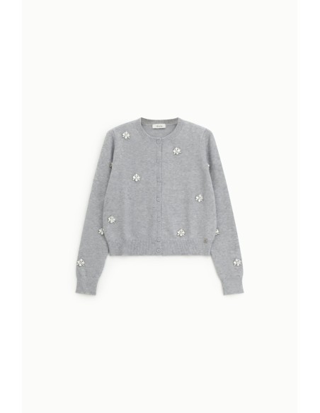 Casaco de malha com pormenores florais Dixie