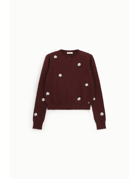 Casaco de malha com pormenores florais Dixie