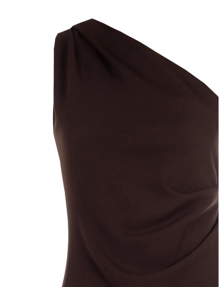 Vestido comprido plissado em crepe de espartilho e fundo de cetim Rinascimento