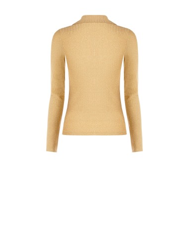 Pólo justo em lurex canelado Rinascimento