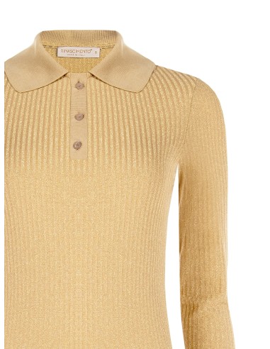 Pólo justo em lurex canelado Rinascimento