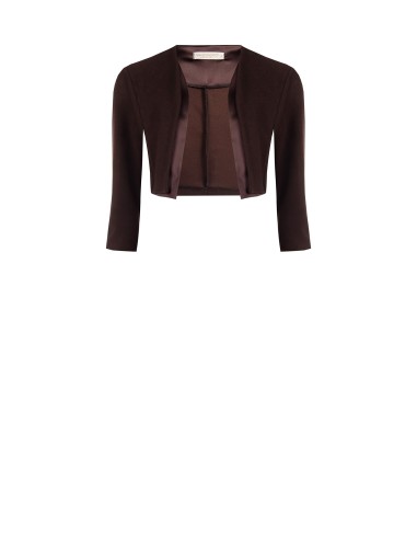 Bolero de crepe e cetim com pormenor Rinascimento