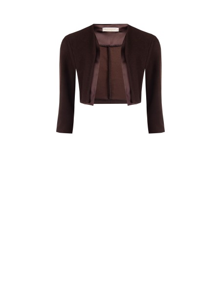 Bolero de crepe e cetim com pormenor Rinascimento