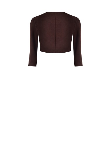 Bolero de crepe e cetim com pormenor Rinascimento