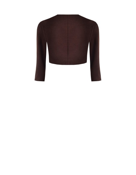 Bolero de crepe e cetim com pormenor Rinascimento