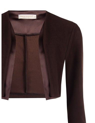 Bolero de crepe e cetim com pormenor Rinascimento