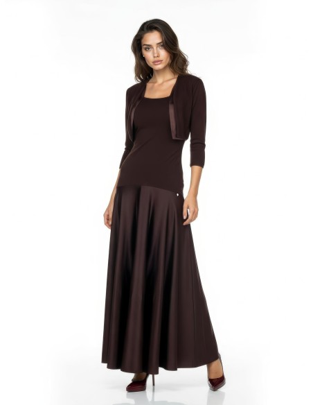 Bolero de crepe e cetim com pormenor Rinascimento