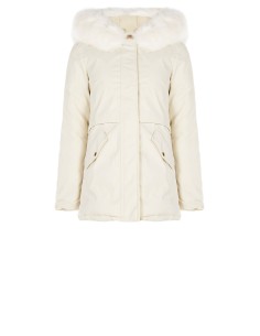 Casaco estilo parka acolchoado com capuz e peles artificiais amovíveis Rinascimento