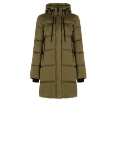 Casaco comprido acolchoado para baixo com impressão do logótipo no capuz Rinascimento 2