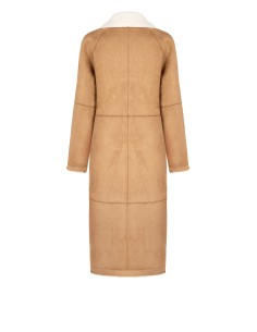 Casaco comprido de pele de carneiro Simil com bolsos Maxi Rinascimento 2