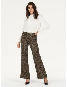 Calças rectas às pintas com bolsos Rinascimento