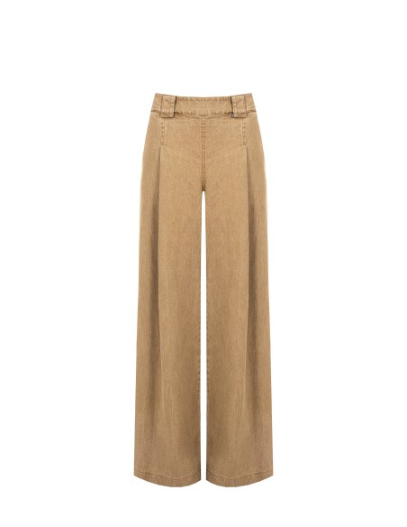 Calças de ganga Palace com bolsos com pregas e elástico nas costas Rinascimento