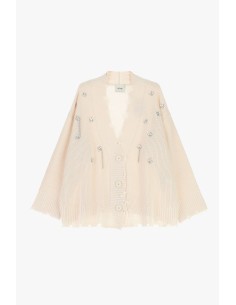 Cardigan Largo com Bordados Florais e Botões Dixie 2