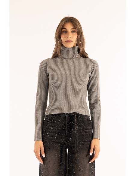 Gola alta com nervuras Kontatto