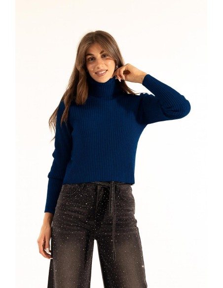 Gola alta com nervuras Kontatto