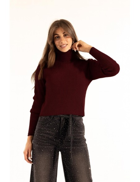 Gola alta com nervuras Kontatto