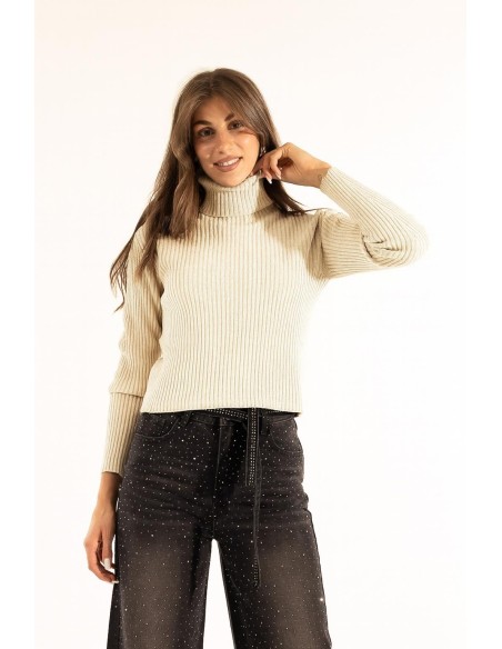 Gola alta com nervuras Kontatto