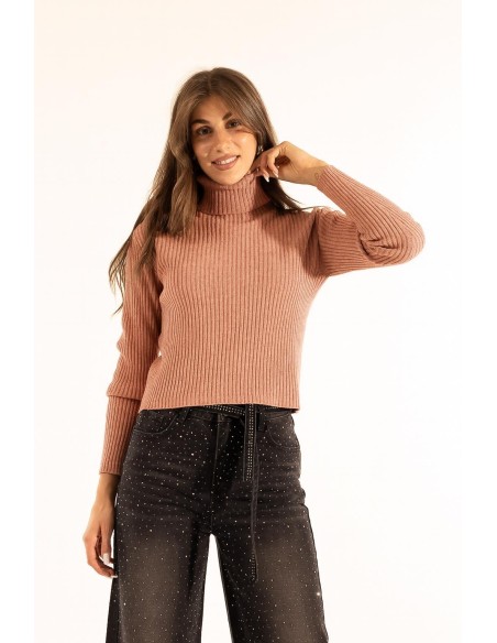 Gola alta com nervuras Kontatto