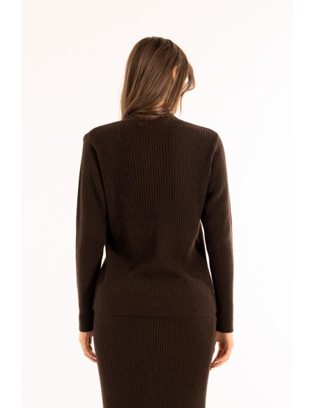 Casaco de malha canelada Kontatto