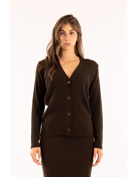 Casaco de malha canelada Kontatto