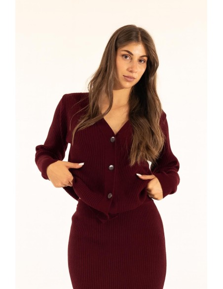 Casaco de malha canelada Kontatto