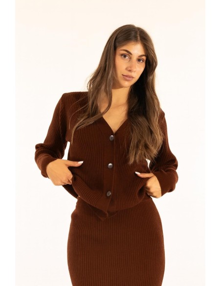 Casaco de malha canelada Kontatto